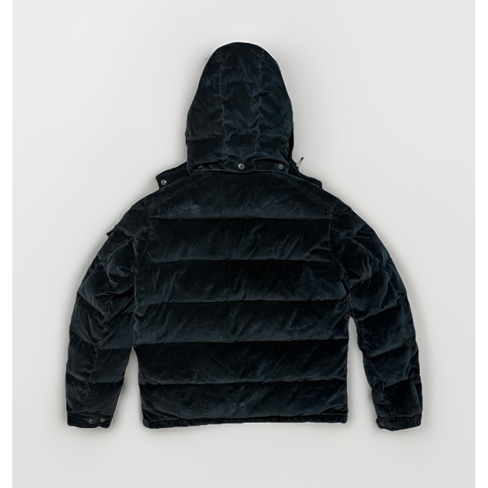 Moncler May Velvet Down Jacket Black Size L (3) - Picture 2 of 7